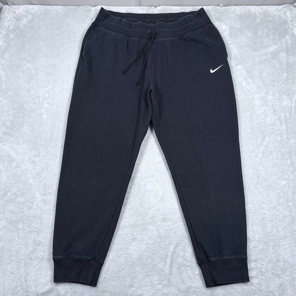 Nike Sportswear Phoenix Fleece Jogger Women Medium Black High Rise Sweatpants